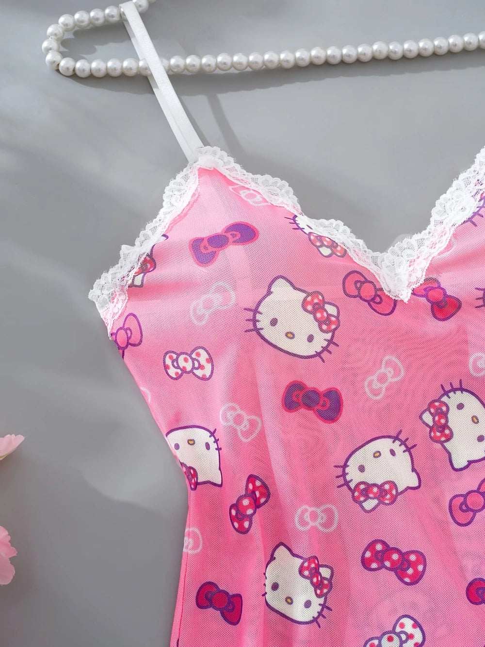 Rosa Hello Kitty Spetsunderklänning
