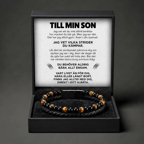 Graverat Tigeröga-armband till sonen(Lyckoarmband)