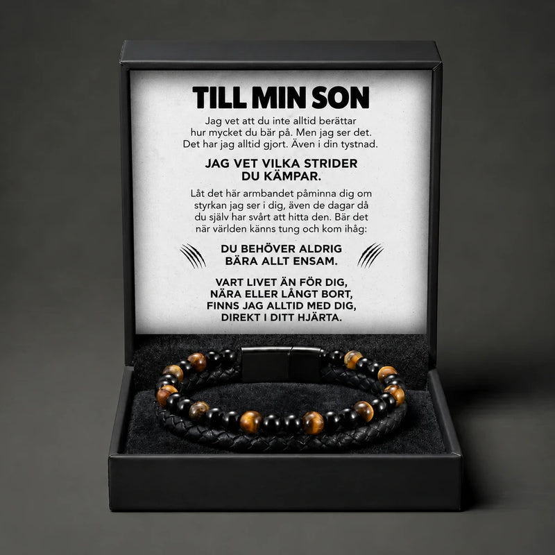 Graverat Tigeröga-armband till sonen(Lyckoarmband)